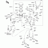 Схема узла: Передний тормозной цилиндр для Kawasaki ZX600 Ninja ZX-6RR