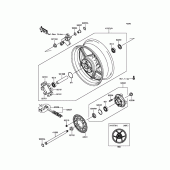 Схема узла: Ступица заднего колеса для Kawasaki ZX1000 Ninja 1000 ABS