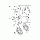 Схема вузла: Переднє гальмо для Kawasaki ZX600 Ninja ZX-6R