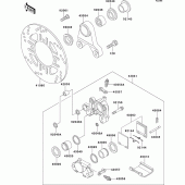 Схема вузла: Задній гальмівний супорт для Kawasaki ZX400 ZXR400