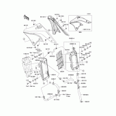 Схема узла: Радиатор для Kawasaki KX250/ KX252 KX250F