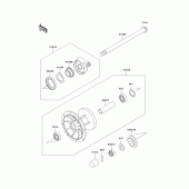 Схема узла: Ступица переднего колеса для Kawasaki KLE500