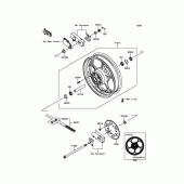Схема узла: Ступица заднего колеса для Kawasaki BX250 NINJA 250SL