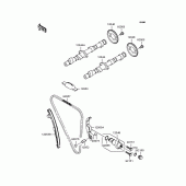 Схема узла: Распредвал & Цепь ГРМ & Натяжитель для Kawasaki ZR750 Zephyr