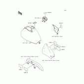 Схема вузла: Інформаційні наклейки для Kawasaki EN500 Vulcan 500 LTD