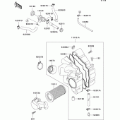 Схема узла: Воздушный фильтр для Kawasaki ER500 ER-5