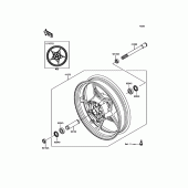 Схема вузла: Ступиця переднього колеса для Kawasaki ZR900 Z900 ABS