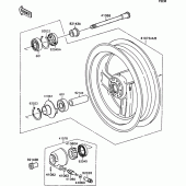 Схема вузла: Ступиця переднього колеса для Kawasaki ZX1100 ZZ-R1100