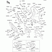 Схема вузла: Cowling lowers(1/2)(zx400-l3) для Kawasaki ZX400 ZXR400