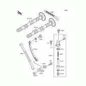 Схема узла: Распредвал & Цепь ГРМ & Натяжитель для Kawasaki ZR250 Balius