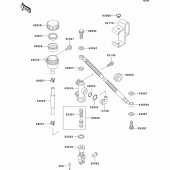 Схема узла: Задний тормозной цилиндр для Kawasaki KL650 KLR650