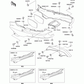 Схема узла: Задние боковые обтекатели & Защита цепи для Kawasaki ZX1100 GPZ1100