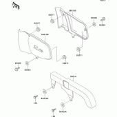 Схема вузла: Задні бічні обтічники & Захист ланцюга для Kawasaki EL250 Eliminator 250