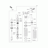 Схема узла: Задний амортизатор(ы) для Kawasaki KX250/ KX252 KX250F