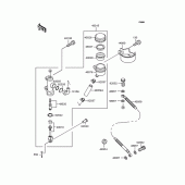 Схема вузла: Задній гальмівний циліндр для Kawasaki ZR400 ZRX