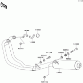 Схема вузла: Вихлопна система для Kawasaki ER500 ER-5