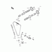 Схема узла: Распредвал & Цепь ГРМ & Натяжитель для Kawasaki ZX600 Ninja ZX-6