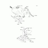 Схема вузла: Задні бічні обтічники & Захист ланцюга для Kawasaki EX650 Ninja 650
