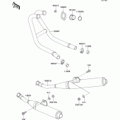 Схема узла: Выхлопная система (s) для Kawasaki EX250 ZZR250