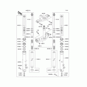 Схема узла: Вилка передней оси для Kawasaki ZX1100 Ninja ZX-11