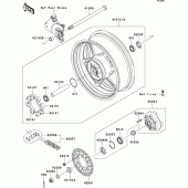 Схема узла: Ступица заднего колеса для Kawasaki ZR750 Z750