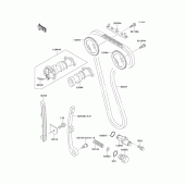 Схема вузла: Розподільний вал & Ланцюг ГРМ & Натягувач для Kawasaki KLX300R