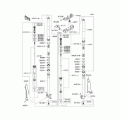 Схема вузла: Передня вилка(1/2) для Kawasaki KX250/ KX252 KX250F
