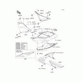 Схема вузла: Задні бічні обтічники & Захист ланцюга для Kawasaki ZR1000 Z1000