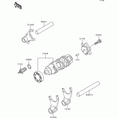 Схема вузла: Gear change drum/shift fork(s) для Kawasaki BJ250 Estrella RS