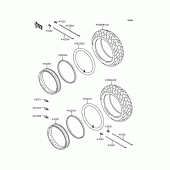 Схема вузла: Колеса (Шини) для Kawasaki VN400 Vulcan Classic