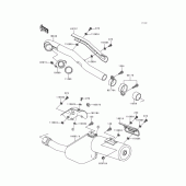 Схема вузла: Вихлопна система для Kawasaki KL650 KLR650