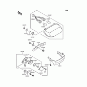 Схема вузла: Задній ліхтар (Стоп сигнал) для Kawasaki ZX400 ZZR400
