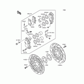 Схема вузла: Front caliper для Kawasaki ZX400 ZXR400R