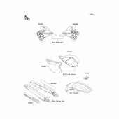 Схема узла: Информационные наклейки для Kawasaki KX250/ KX252 KX250