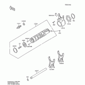 Схема вузла: Перемикання/вилка перемикача для Kawasaki ZX600 Ninja 600R