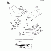 Схема узла: Сиденье (zx600-c2/c3) для Kawasaki ZX600 GPX600R