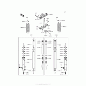 Схема вузла: Вилка передньої осі для Kawasaki KL650 KLR650