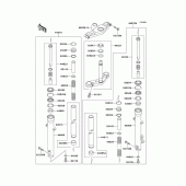 Схема узла: Вилка передней оси (D7f - d9f) для Kawasaki EX500 Ninja 500R