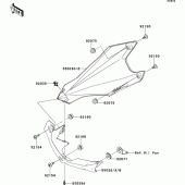 Схема узла: Нижний обтекатель для Kawasaki ZR1000 Z1000 ABS