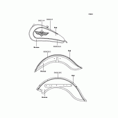 Схема вузла: Наклейки (Brons/Red; VN400-C4/C5) для Kawasaki VN400 Vulcan Classic