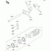 Схема вузла: Gear change drum/shift fork(s) для Kawasaki ZR1100 ZRX1100-II