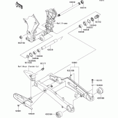 Схема вузла: Задній важіль (маятник) для Kawasaki ZR1000 Z1000 ABS