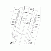 Схема вузла: Вилка передньої осі для Kawasaki KLX125 KLX125L