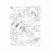 Схема узла: Радиатор (1/2) для Kawasaki ZX1100 GPZ1100