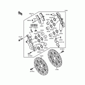 Схема вузла: Переднє гальмо (ZX900-A12) для Kawasaki ZX900 GPZ900R