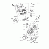 Схема узла: Головка цилиндра для Kawasaki VN750 Vulcan 750