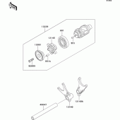 Схема вузла: Gear change drum/shift fork(s) для Kawasaki VN1500 VN1500 Classic