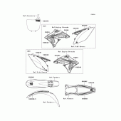 Схема вузла: Decals(ebony)(e9fa) для Kawasaki KX450 KX450F