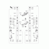 Схема вузла: Вилка передньої осі для Kawasaki EX400 Ninja 400R