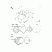 Схема узла: Воздушный фильтр для Kawasaki KX100